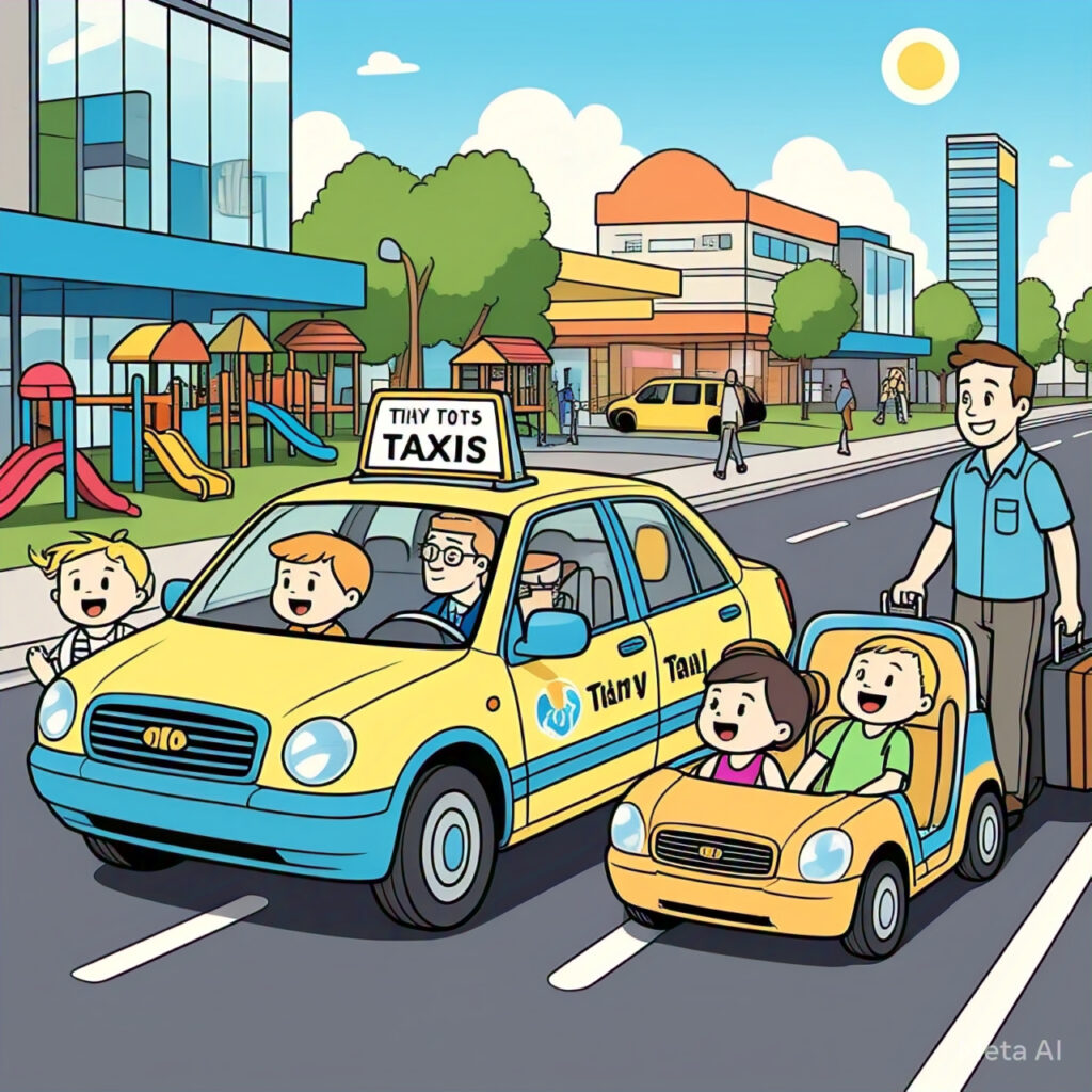 A spacious family-friendly taxi in Stillorgan with a baby seat installed, ready for airport transfer.
