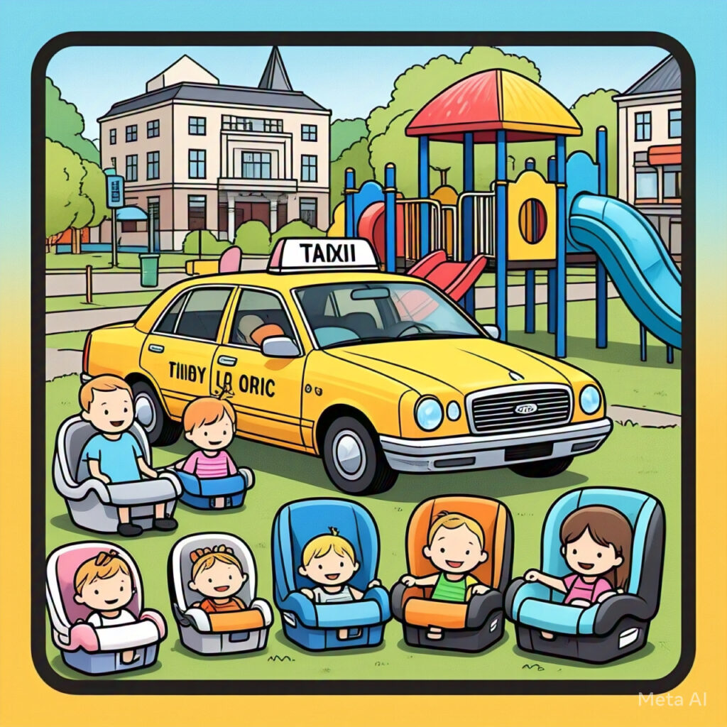 A clean, modern taxi with a family inside, showing the best family-friendly taxi service in Stillorgan.